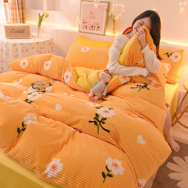 Fashion Coral Velvet Flannel Bedding