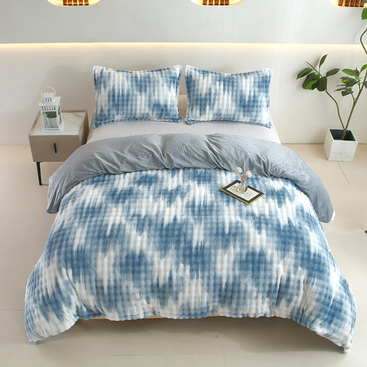 Reversible Faux Rabbit Fur Duvet Cover Set With Camo & Gradient Boho Design, Ultra Soft, Hypoallergenic, Plush Luxury Bedding For All-Season Comfort, Machine Washable, Fluffy Warm Winter Upgrad