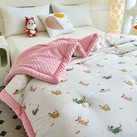 Beanie Blanket Washed Cotton Printing Machine Washable Winter Quilt