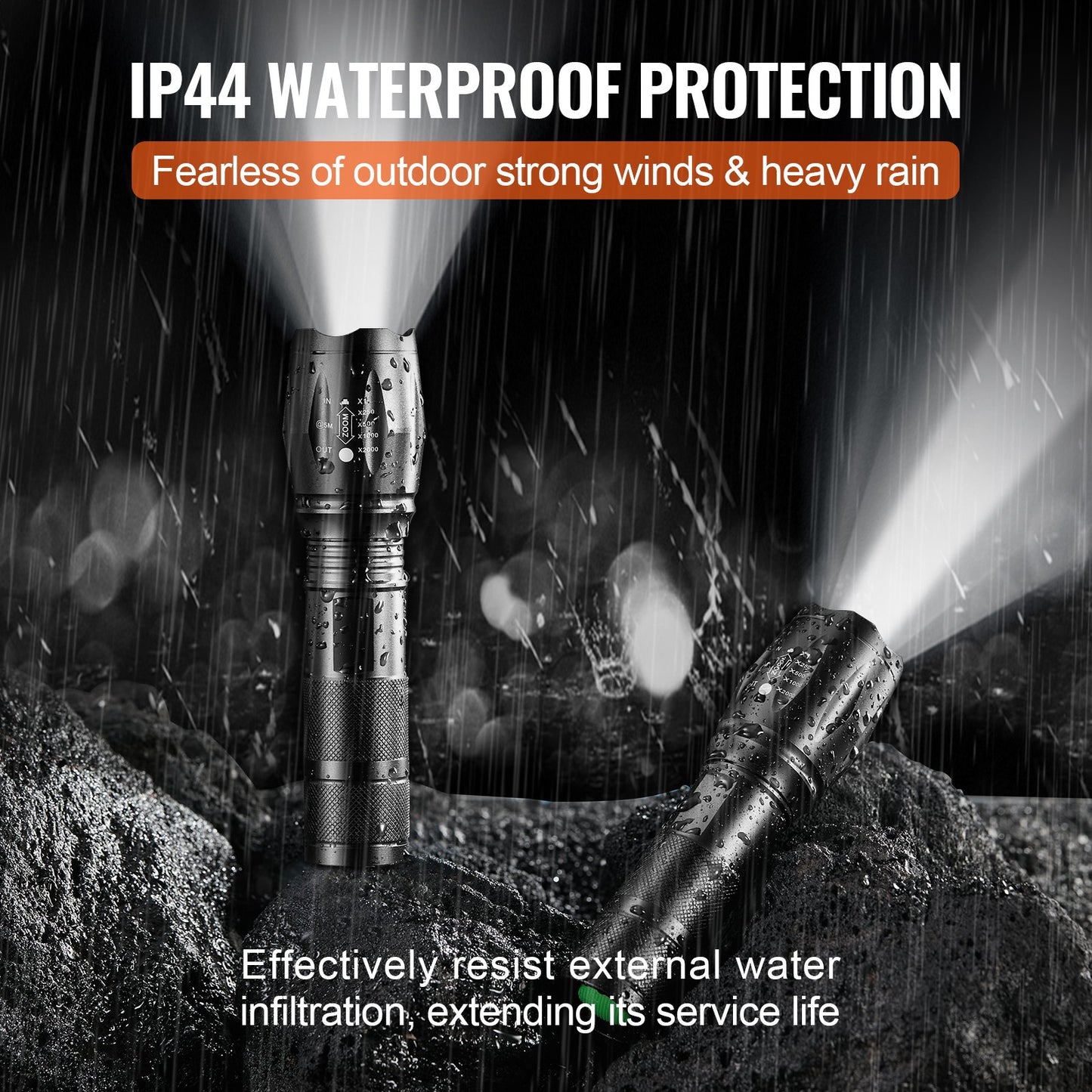 2 Pack Flashlights Torch For Camping Cycling Hiking Fishing Emergency